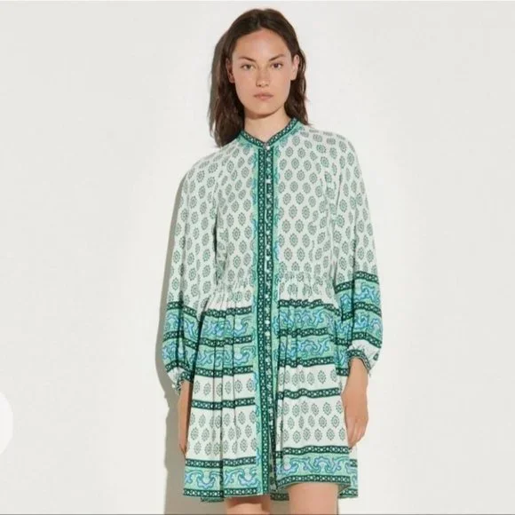 NWT! Sandro Naima gathered woven mini dress Size 8